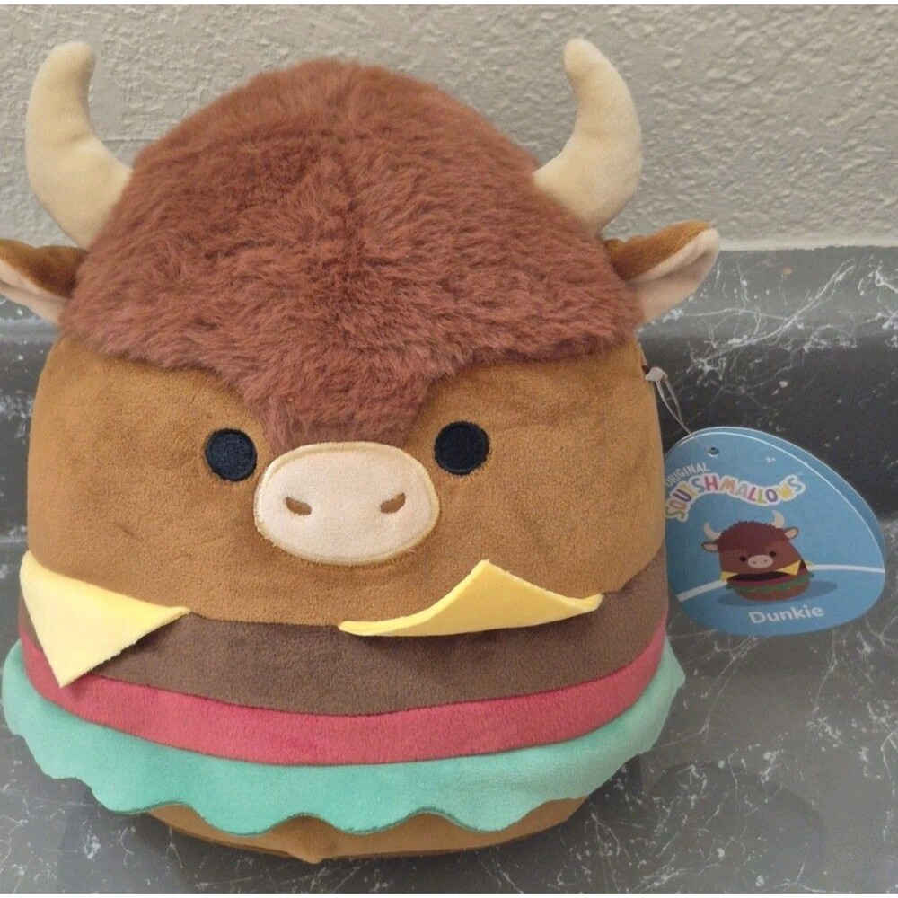 Squishmallows Dunkie the Buffalo Burger 8 inch Soft Plush New